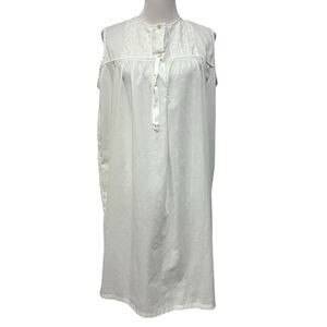 Vintage Gaymode Penneys Nightgown Women's Large Cotton Blend Lace Embroidered